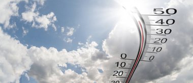 Thermometer in the sky, the heat clipart