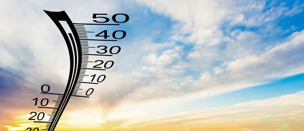 Termômetro Céu Calor — Fotografia de Stock
