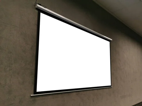 Audio Video Room Projector Screen Wall — Stock Photo, Image