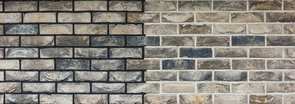 Dark Brick Wall Gray Block Background Texture — Stock Photo, Image