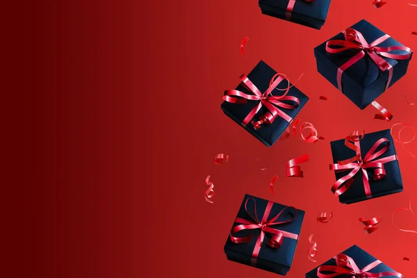 Scatola Regalo Caduta San Valentino Festeggia — Foto Stock