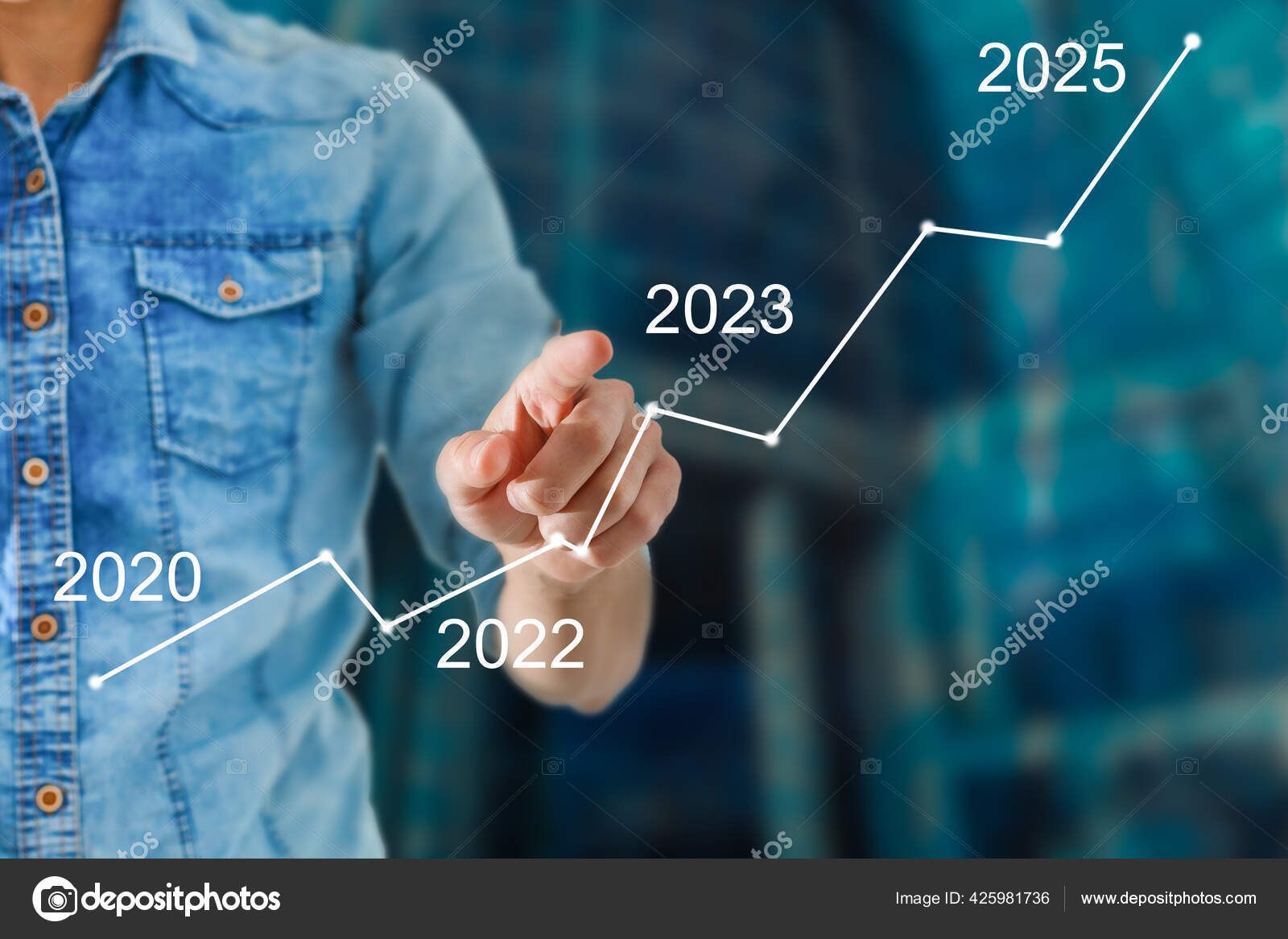 人类的手指向23年的成功图不断增长的商业概念高质量的照片 图库照片 C Sinenkiy