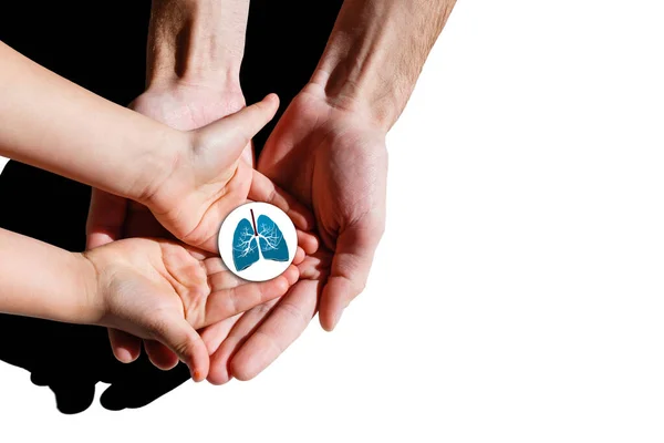 Voksne Barn Som Har Lunger Verdens Tuberkulosedag Ingen Tobakksdag Lungekreft – stockfoto