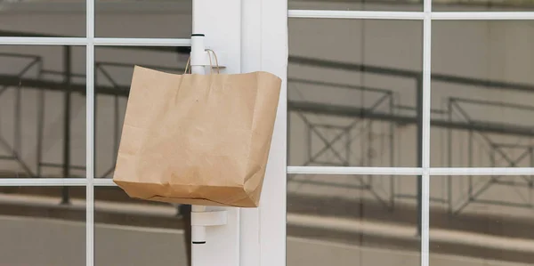 Lieferung Von Lebensmitteln Während Der Quarantäne Covid Essen Hause Mit — Stockfoto