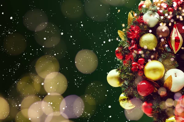Detailní Záběr Vánoční Stromky Dekorace Vánoční Stromky Dekorace Vánoční Pozadí — Stock fotografie
