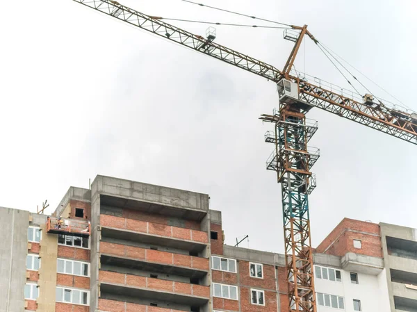 Grande Local Construção Grande Local Construção Com Guindastes — Fotografia de Stock