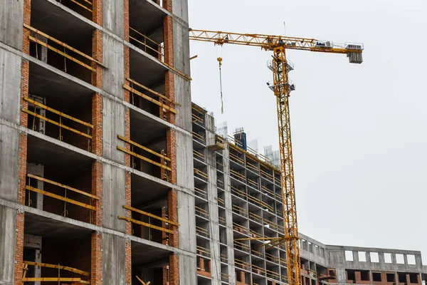 Mehrgeschossiges Gebäude Bau Eines Mehrstöckigen Wohnhauses — Stockfoto