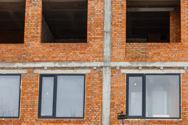 Gerüst Einer Hauswand Gebäude Bekommt Neuen Anstrich — Stockfoto