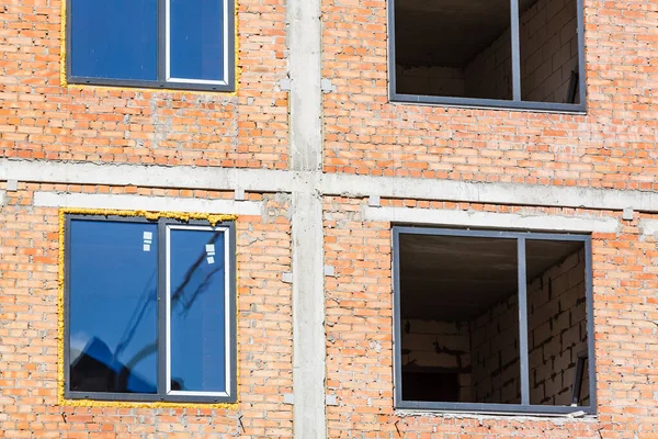 Gerüst Einer Hauswand Gebäude Bekommt Neuen Anstrich — Stockfoto