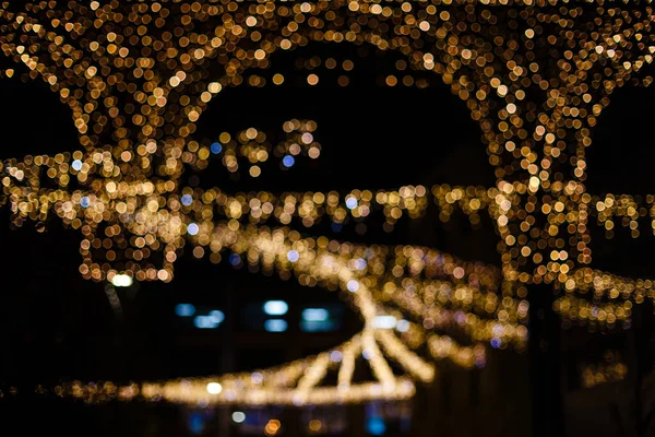 Várias Luzes Natal Exibir Rua — Fotografia de Stock
