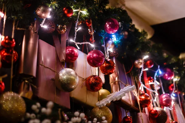 Decoração Rua Tradicional Natal — Fotografia de Stock