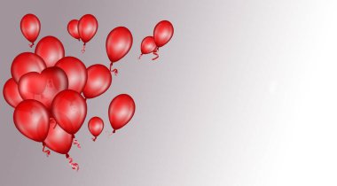 Gri arkaplanda kırmızı balonlar
