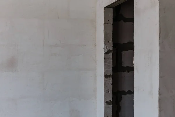 Preparing Walls Wallpaper Repair Slopes Window Process Applying Layer Plaster — Stock Photo, Image
