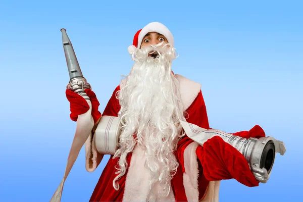 2020 Ist Weihnachten Lustige Funky Graue Haare Weihnachtsmann Claus Rotem — Stockfoto