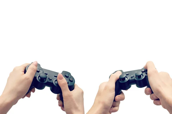 Videospiel Controller Der Hand Isoliert Auf Weißem Hintergrund — Stockfoto