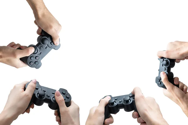 Controlador Vídeo Game Mão Isolado Fundo Branco — Fotografia de Stock