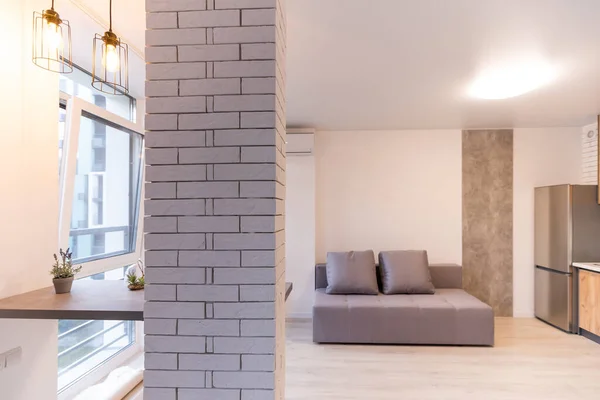 Keuken Woonkamer Van Loft Appartement — Stockfoto