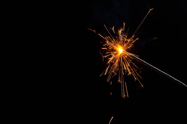 Closeup View Burning Sparkler — Stock Photo, Image