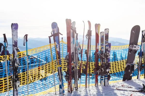 Ski Saison Hiver Montagne Équipements Ski Sur Piste Ski — Photo