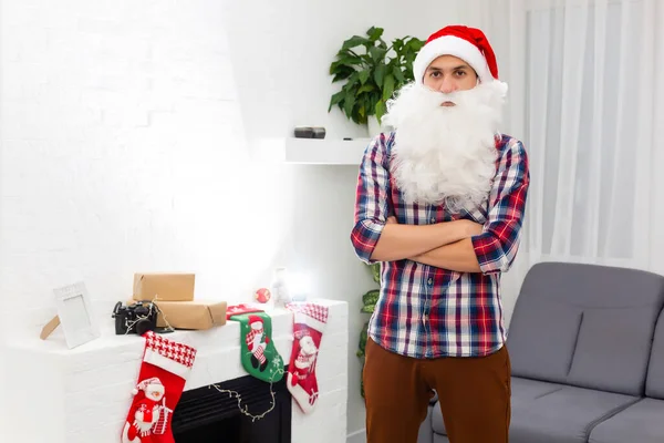 Jong Santa Claus Klaar Voor Kerst — Stockfoto