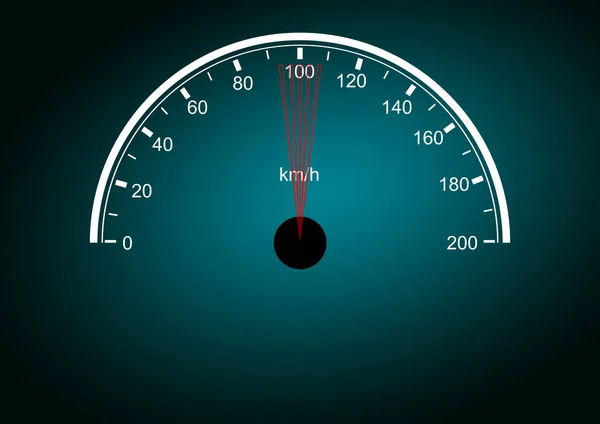 Een Speedometer Illustratie Ontwerp Een Zwarte Achtergrond — Stockfoto