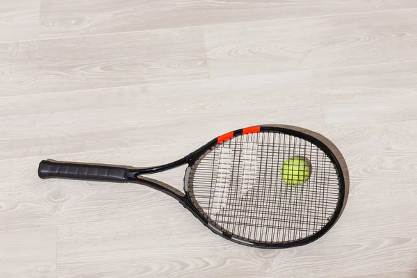 Tenis Iquipment Drewnianym Tle — Zdjęcie stockowe