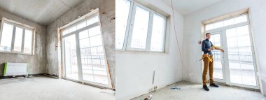 Yenilenmeden önce ve sonra bir dairedeki bir odanın karşılaştırılması