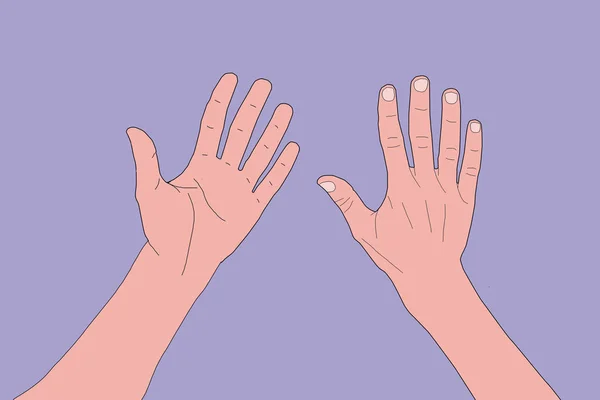 Öppen Handflata Gest Manlig Hand Isolerad Illustration — Stockfoto