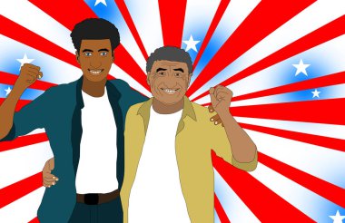İki siyahi, Afro-Amerikan.