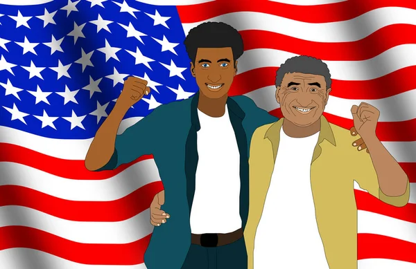 İki siyahi, Afro-Amerikan.