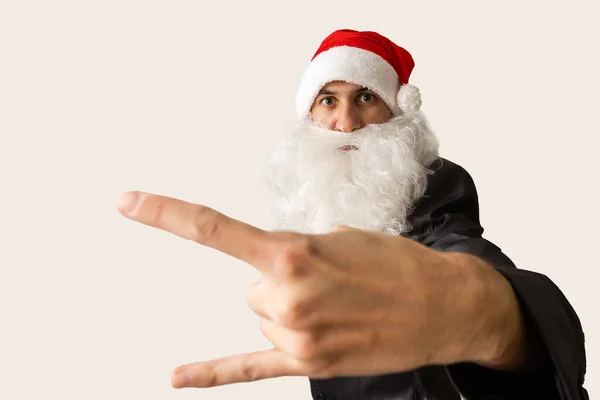 Παίρνω Ευχάριστες Χριστουγεννιάτικες Αναμνήσεις Αστεία Φωτογράφος Άγιος Νικόλαος Κάνει Γυρίσματα — Φωτογραφία Αρχείου