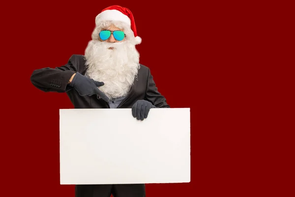 Santa Claus Costume Shows White Poster — Stock Photo, Image