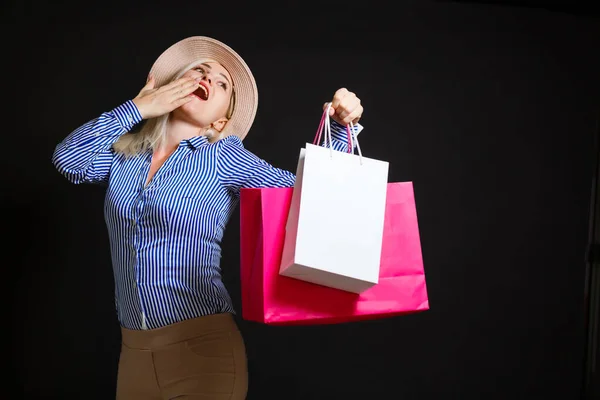 Black Friday Super Verkoop Shopping Vrouw — Stockfoto