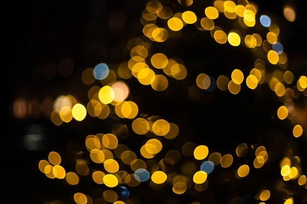 Fundo Natal Golden Holiday Abstract Glitter Desfocado Fundo Bokeh Desfocado — Fotografia de Stock