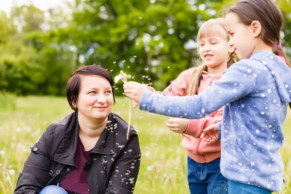 Petite Fille Mignonne Sur Prairie Dans Journée Été — Photo