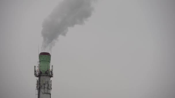Globální Oteplování Toxický Kouř Komínového Průmyslu Kouř Komínového Průmyslu Letecký — Stock video