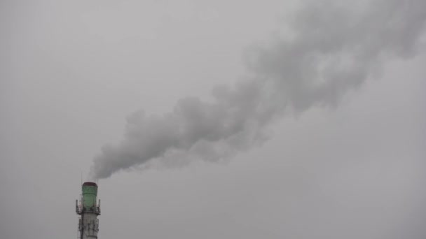 Globalne Ocieplenie Toksycznego Dymu Komina Przemysłu Dym Przemysłu Kominowego Chmura — Wideo stockowe