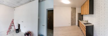 Yemek salonundan önce ve sonra.