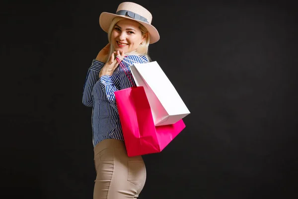 Venerdì nero super vendita donna dello shopping — Foto Stock