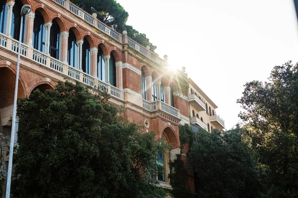 Gevels Van Oude Italiaanse Gebouwen Het Oude Deel Van Stad — Stockfoto