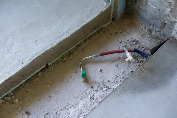 Grooves Concrete Floor Apartment — Stock Photo, Image