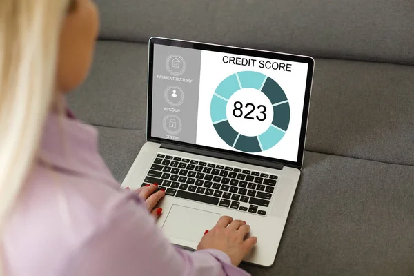 Digitale online credit score Financiën Rating Record Concept — Stockfoto