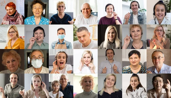 Retratos de headshot de pessoas sorrindo diversas — Fotografia de Stock