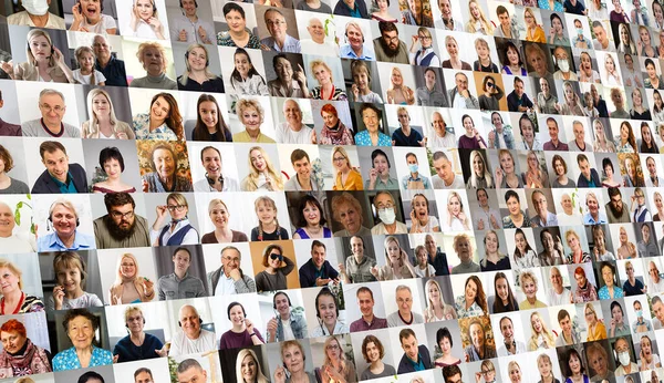 Birçok iş adamının portreleriyle kolaj.