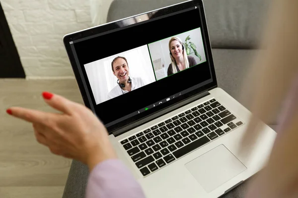 Electronic meeting concept. Teleconference. Video conference. — Stock Photo, Image