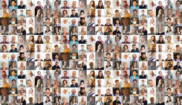 Birçok iş adamının portreleriyle kolaj.