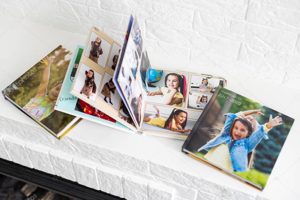 the photo album is decorated in a beautiful photobook. Presented on a white background