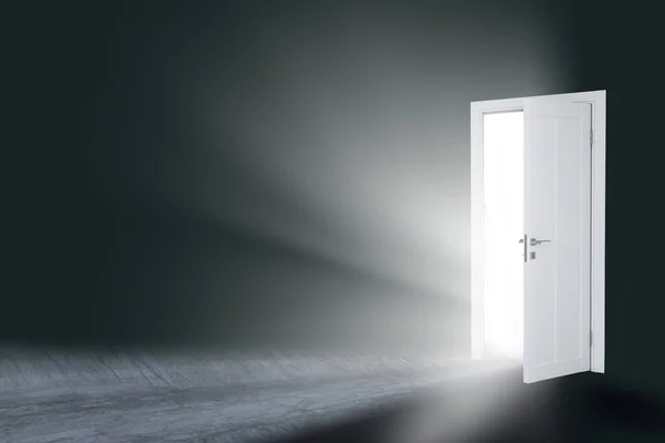 Luce intensa attraverso una porta aperta in una stanza vuota — Foto Stock