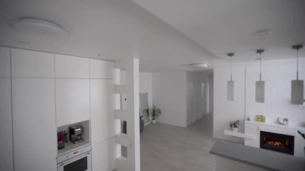 Sala de estar moderna Interior, habitaciones en el apartamento — Vídeos de Stock