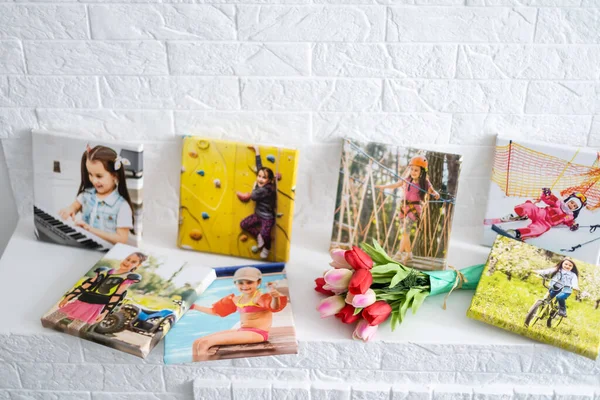 Photography printed on canvas with gallery wrap method of canvas stretching. Photo of active little girl